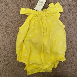 Baby gap yellow polka dot onesie
